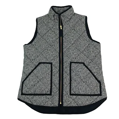 J.Crew Vest Women’s Sz S Excursion Quilted Down Puffer Herringbone Full Zip • $16.85