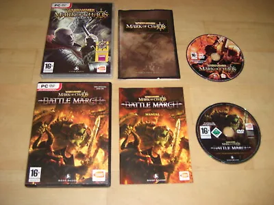 WARHAMMER - MARK OF CHAOS + BATTLE MARCH Add-On Expansion Pack Pc DVD Rom GOLD • £9.99