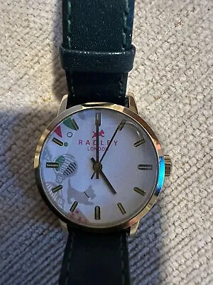 Ladies RADLEY London Dog Watch RY2067 New Plain Green Leather Strap Boxed • $31.08