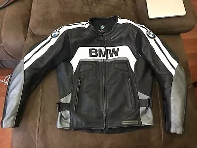 BMW Motorcycle Men Leather Jacket Motorbike Racing Biker Jacket Size : Large • $169.99