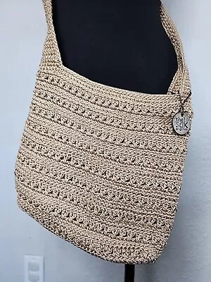 THE SAK Original Tan Caramel  Crochet Style Shoulder Bag Purse Boho Chic • $12