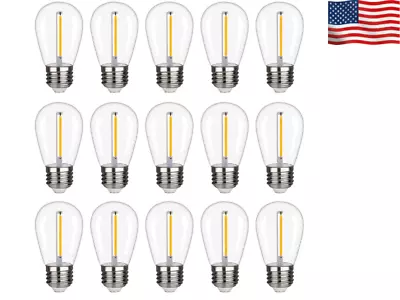 Waterproof S14 LED Light Bulbs Outdoor String Lights Replacement E26 Base 15Pack • $13.78
