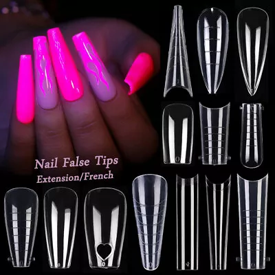 Extension False Nail Tips Acrylic Fake Finger UV Gel Polish Quick Building Mold • $1.89