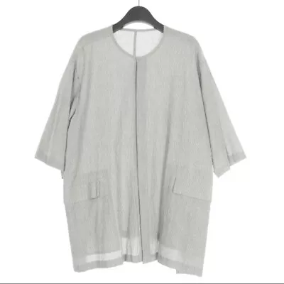 Viridi-anne 20SS Salt Shrinkage Collarless Shirt Tops Short Sleeve 3 Gray Used • $209.69