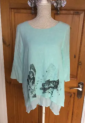 Ladies Top Size UK14 Pale Green By Saloos NWOT • £5