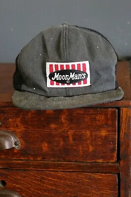 Vintage Moor Man's Snapback Mesh Trucker Hat Large Patch Cap K Brand USA Black • $24.50