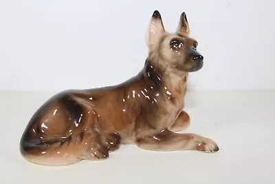 Vintage German Shepherd Dog Figurine Porcelain Ceramic • $6
