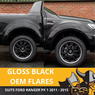 Full Kit OEM Gloss Black Fender Flares To Suit Ford Ranger  PX 1 2011 - 2015 • $319