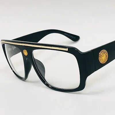 Men Clear Lens Eye Glasses Hip Hop Shades Fashion Oversized Designer Sunglasses • $13.99