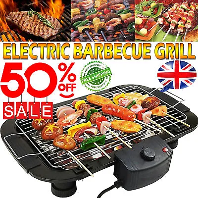 2024 Electric Table Top Grill BBQ Barbecue Garden Camping Cooking 1500W Indoor • £23.40
