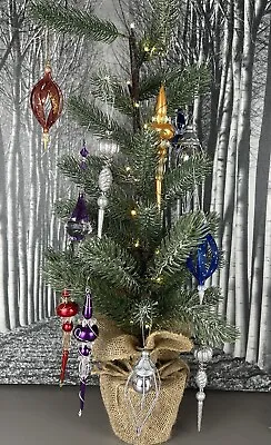 Vintage Christmas Tree Hanging Decorations Ornaments Bundle Of 11 Beaded Wire • $25