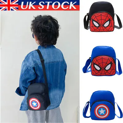 Kids Boys Marvel Shoulder Bag Spiderman Captain America Crossbody Bags Xmas Gift • £3