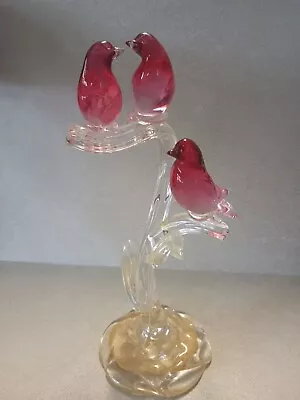 Tree Branch 3 Bird Italian Murano Art Glass Sculpture No Signature • $150