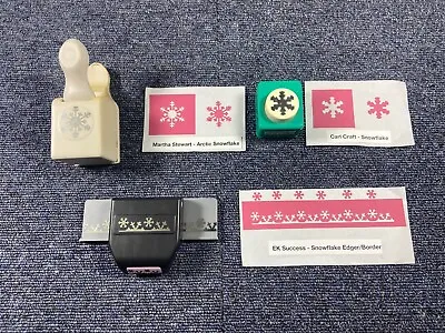 3 Snowflake Punches ~ Martha Stewart Flurry_EK Success Edger/Border_Carl Crafts • $8.50