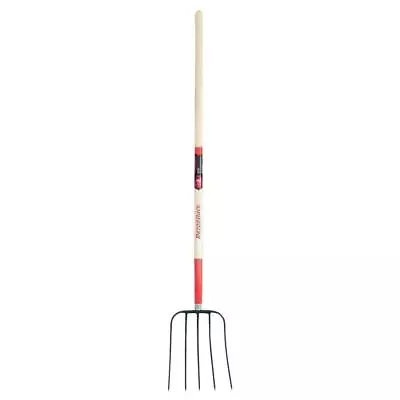 Razor-Back Manure Fork 5-Oval Tine Forged Steel Head Strong Hardwood Handle • $59.89