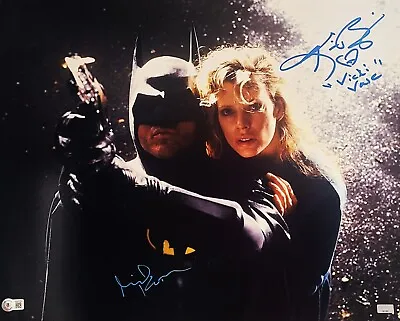 MICHAEL KEATON  Batman  & KIM BASINGER  Vicki Vale  Signed Auto 16x20 Photo BAS • $1359.15