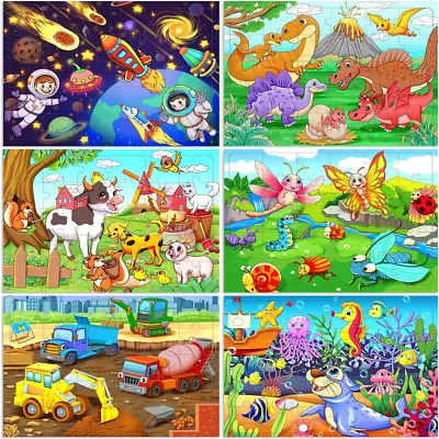 6 Puzzles*30 Pieces Wooden Jigsaw Puzzles For Kids3 4 5 6Year Old 30 Piece For • £16.85