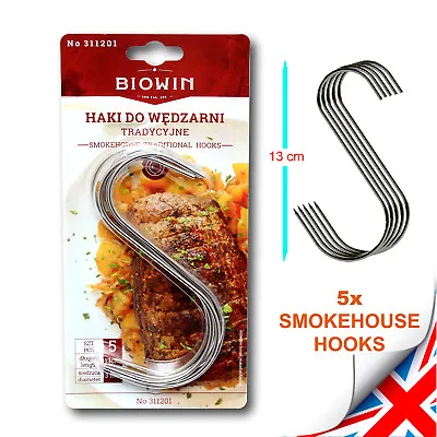 £4.97 • Buy Stainless Steel 6  BUTCHERS HOOKS For MEAT SMOKE HOUSE PACK OF 5 