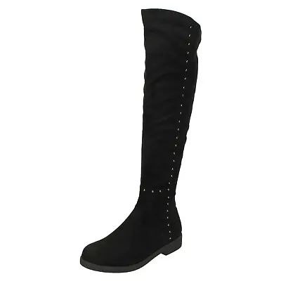 Ladies Spot On Zip Up Knee High Long Microfibre Winter Boots F50851 • $28.80