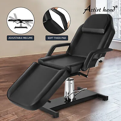 Black Hydraulic Facial Table Tattoo Chair Adjust Salon 360° Massage Bed Beauty • $359.90