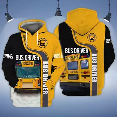 Bus Driver 3D Pullover Hoodie For Men & Women Gifts For Bus Drivers • $25.99