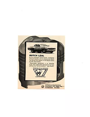 1973 Duster Pro Stock Drag Racing / Butch Leal ~ Orig Smaller Venolia Piston Ad • $11.95