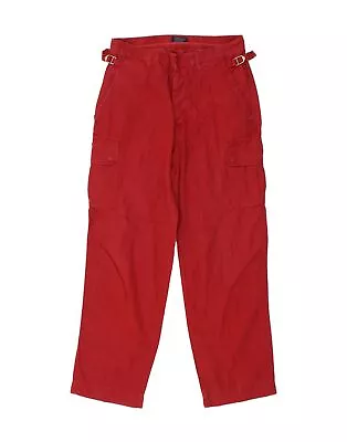 MASON'S Mens Straight Cargo Trousers IT 48 Medium W32 L30 Red Cotton AV23 • £24