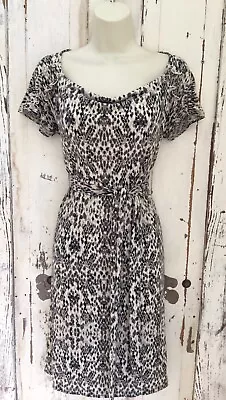 Merona Size Small Gray White Black Animal Print Casual Career Occasion Dress  • $20.99