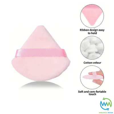 LIGHT PINK Velvet Triangle POWDER PUFF Face Blender MAKEUP SPONGE Soft Compact • £1.79