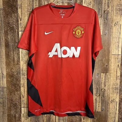 Manchester United Training Home Soccer Football Jersey Nike 575732-604 Men Sz XL • $25