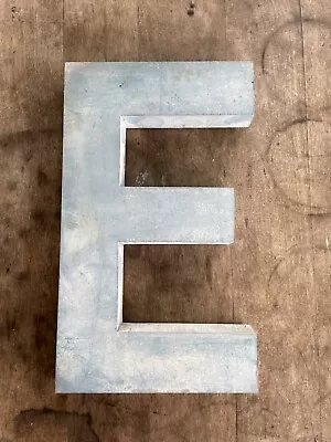 Large Metal Letter E Cast Aluminum Dimensional Industrial Alphabet Wall Decor • $36