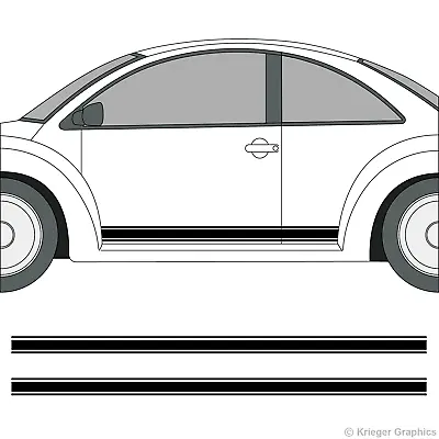 $34.99 • Buy Rocker Panel Racing Stripes 3M Vinyl Decal Kit For Volkswagen Beetle