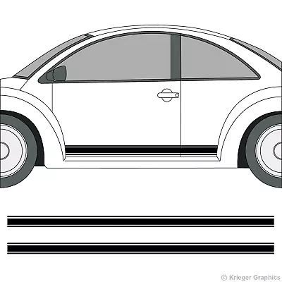 Rocker Panel Racing Stripes 3M Vinyl Decal Kit For Volkswagen Beetle • $34.99