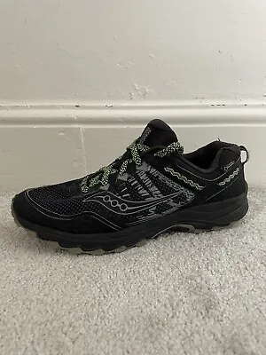 Saucony Excursion TR12 Goretex Trail Running Shoe Trainers Size 7 Black Green • £24.99