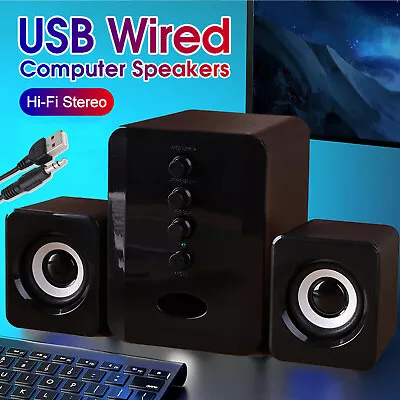 SADA USB Wired Computer Speakers Bass Stereo Music Subwoofer For PC Laptop O4E3 • $19.89