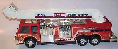 Vintage 1993 23  Tonka Fire Truck Engine No 5 Rescue Boom Ladder Plastic & Metal • $59.99