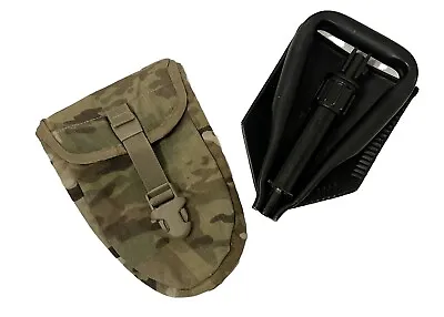 USGI Military Entrenching Trifold Intrenchin E-tool Shovel W/ Multicam Cover EXC • $43.99