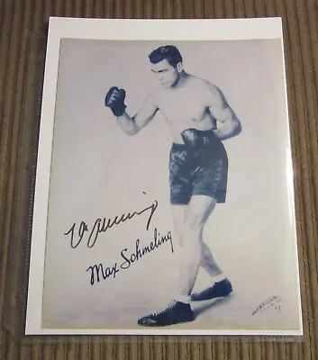 Max Schmeling Boxing Autograph 8x10 Photo COA World Heavyweight Champion 1930-2 • $50