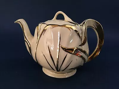 £12.50 • Buy Price Bros Cream & Silver 'Tulip' Teapot Made In England Mid Century (AS87)