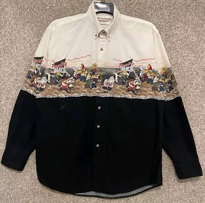 Vintage 90s Looney Tunes Karman Mens Western Dance Button Shirt Size Large USA • $19.99