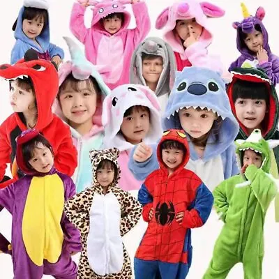 Children Unisex Kigurumi Animal Cosplay Costume Onesie11 Pajamas Kids Sleepwear • $27.81