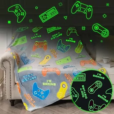 Glow In The Dark Blanket Game Controller Kids Throw Blanket For 3-14 Year Ol... • $32.77