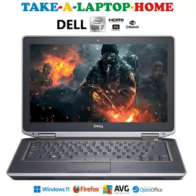 Dell I7 3.7GHz Laptop Windows11 Pro 500Gb HD 14.1  Big 16Gb Ram DVD/CD-Rw WiFi • £299.99