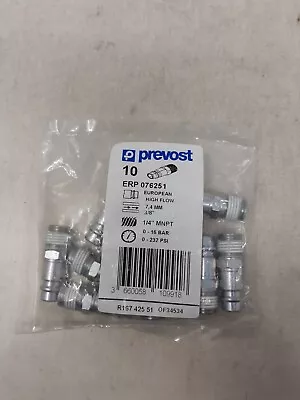 Lot Of 10 Prevost 3/8  Body High Flow 3/8  Male NPT Plug • $66