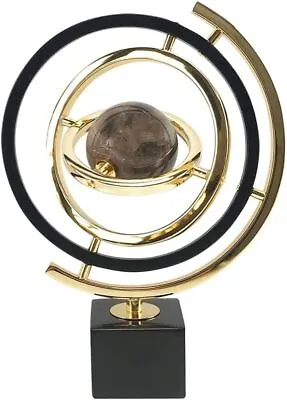 Modern Abstract Art Decoration Globe Ornament Sculpture With Rectangle Stand • $199.99