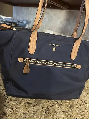 Michael Kors Kelsey Medium Nylon Tote Shoulder Bag Navy • $40