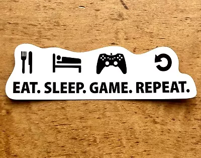 Funny Laptop Sticker *eat Sleep Game Repeat* Video Games Minecraft PokÉmon Ps5 • $3.49