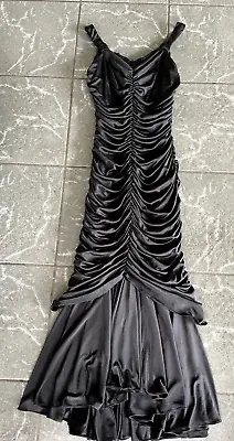 Halloween Morticia Or Witch Dress Long With Ruching  Sleeveless Size 10 • $15