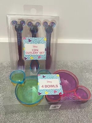 NEW Primark Disney Mickey's Summertime Fun Plastic Cutlery Set BOWLS • £14.99