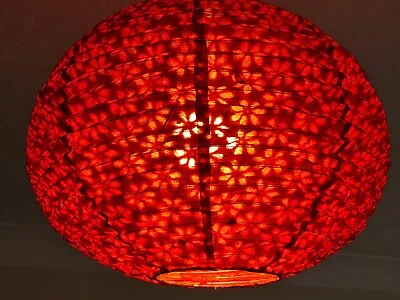 Handmade Natural Lokta Paper Lamp Shades Drum Lampshade  Ceiling Pendant • £17.99